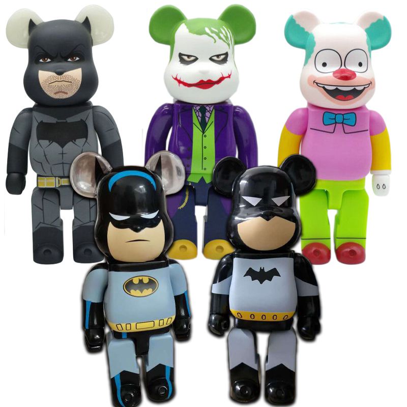 28cm Bearbrick 400% Building Blocks Bear Toy Action Figure Batman Joker Krusty Clown