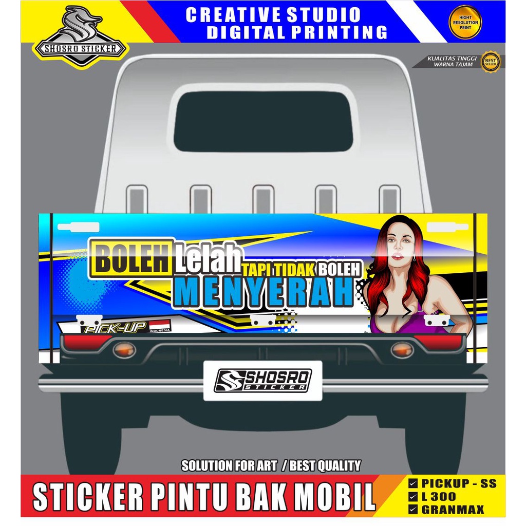 KS DECAL DECAL RACING BUAT BAK MOBIL PICK UP / DECAL STICKER PINTU POLET LIS BAK PICK UP L300 / MOBI