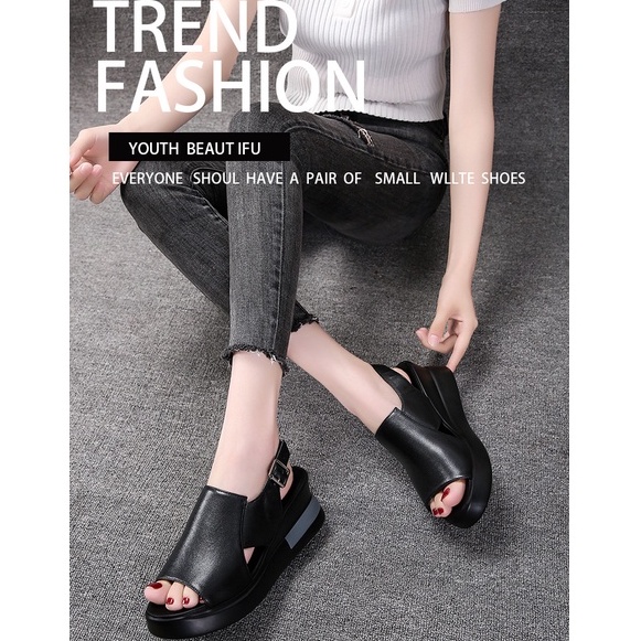 [ Import Design ] Sepatu Sandal Wedges Wanita Import Premium Quality Sandal Gunung ID140-7