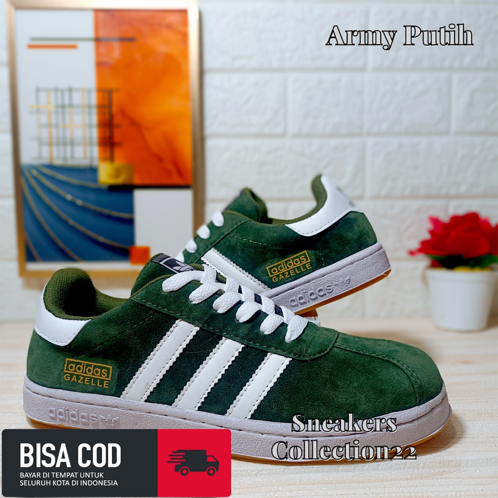 PARADE PROMO 12.12 TERLARIS SNEAKERS KASUAL BISA COD Sepatu Adidas Spezial / Samba / Hamburg/Gazelle Hijau Kuning Murah