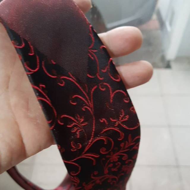 Dasi Neck Tie Motif Wedding Best Man BATIK RED LIST NECK TIE COKLAT