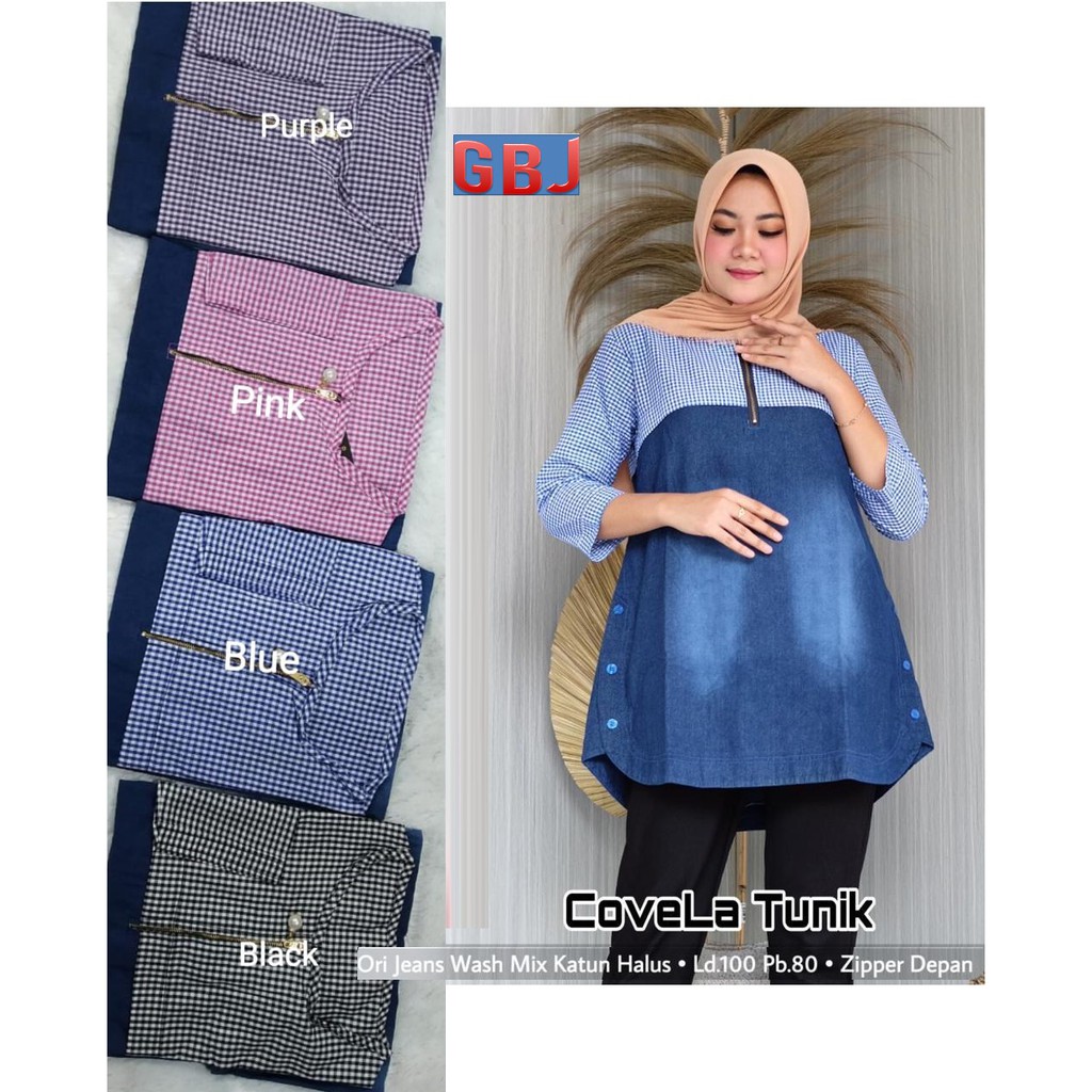 COVELA TUNIK JEANS KOMBINASI/ DUTA TUNIK GBM