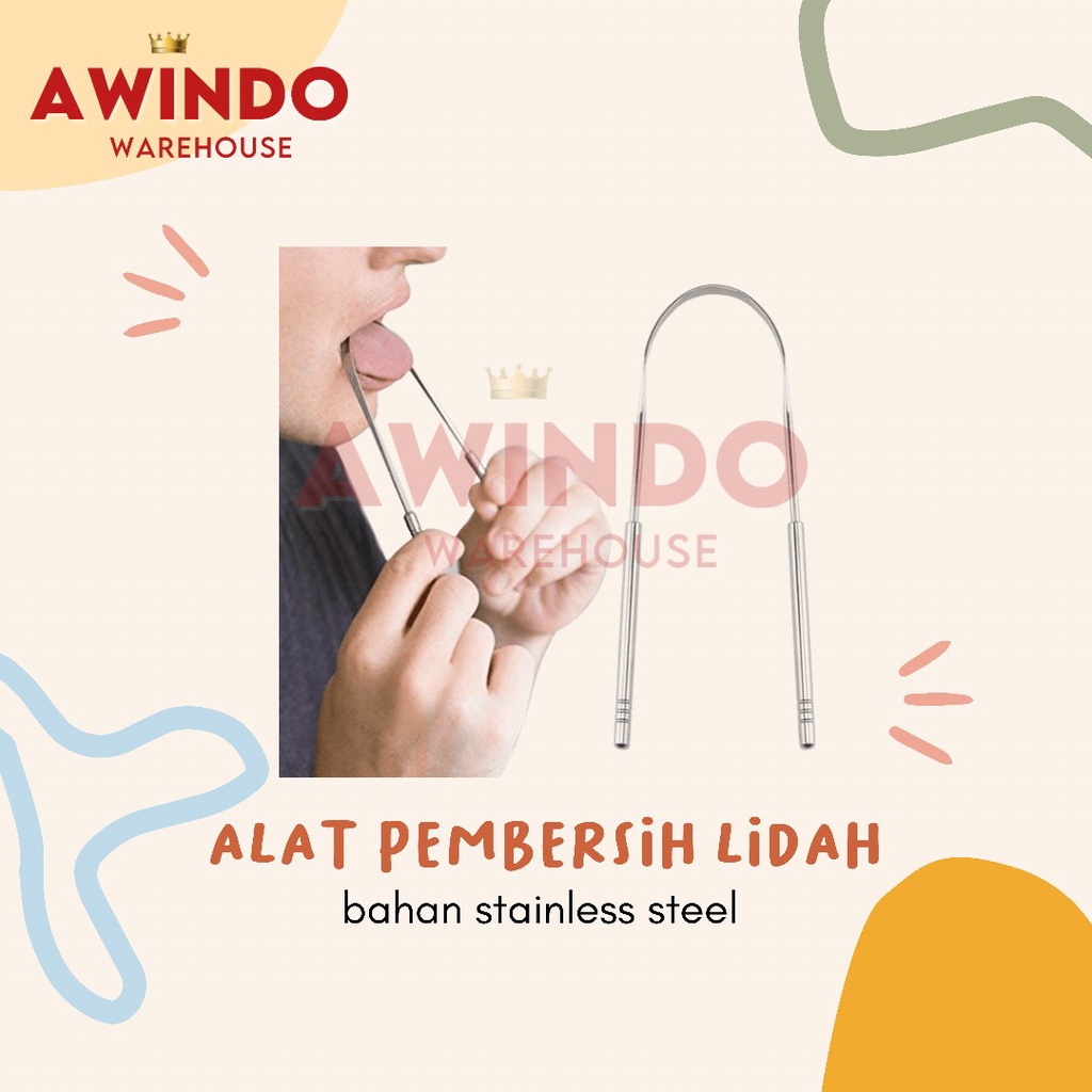 PEMBERSIH LIDAH - Alat Sikat Pembersih Lidah Stainless Steel Scraper