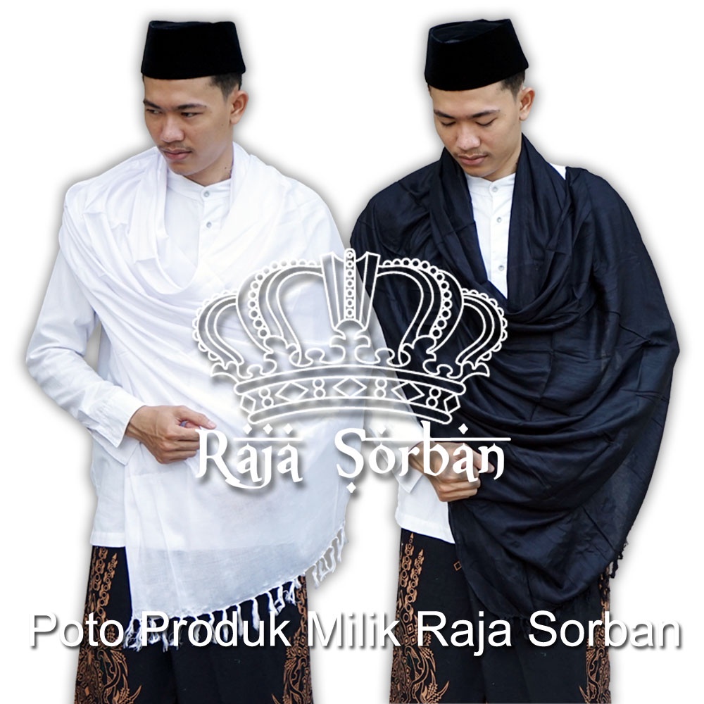 Sorban Kashmiri Full Hitam Polos - Sorban Panjang Rumbay - Sorban Hitam Polos