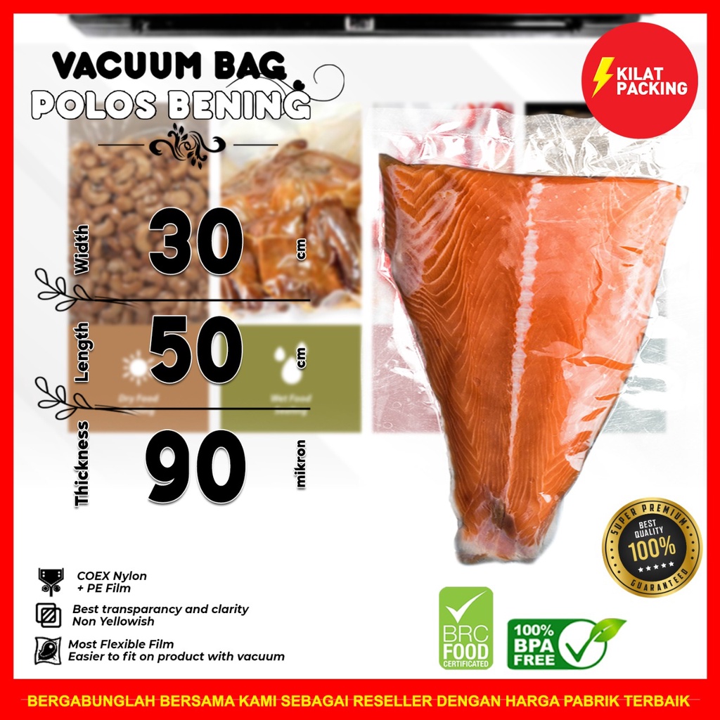 PLASTIK VACUUM DELKOCHOICE VACUUM SEALER PLASTIK VAKUM MAKANAN VACUUM BAG POLOS PREMIUM MURAH