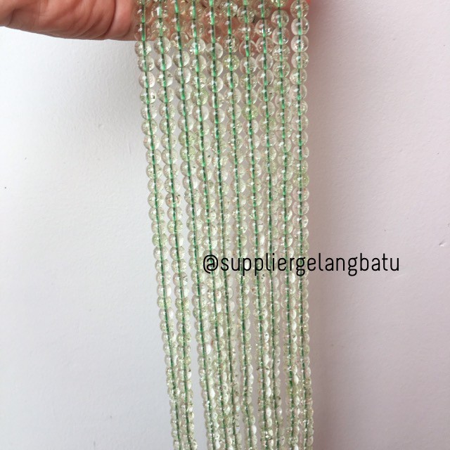 semi stone rutilated kuarsa quartz green 8mm hijau gelang kalung aksesoris craft beads supplier
