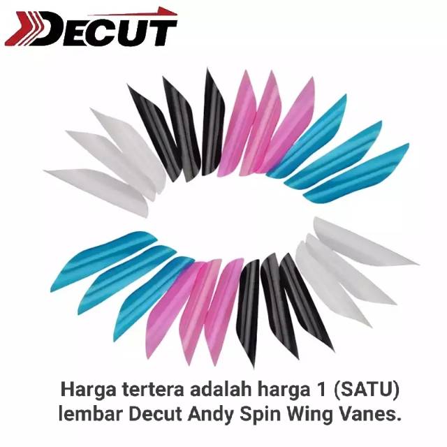Spin Wing Vanes ECERAN - DECUT ANDY SPIN WING - Original Archery Vane Fletching - Olahraga Panahan