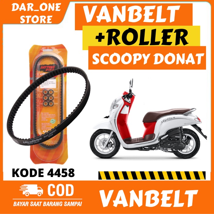 VANBELT PLUS ROLLER DAYTONA RACING ULTRA DRIVE ORIGINAL HONDA SCOOPY DONAT 2016-2019 4458 (15GRAM)