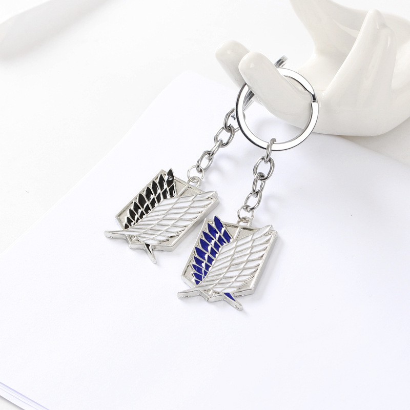 [ACKER] Attack On Titan Gantungan Kunci Shingeki No Kyojin Cosplay Anime Wings of Liberty Cincin Levi Mikasa Ackerman Kunci Hadiah