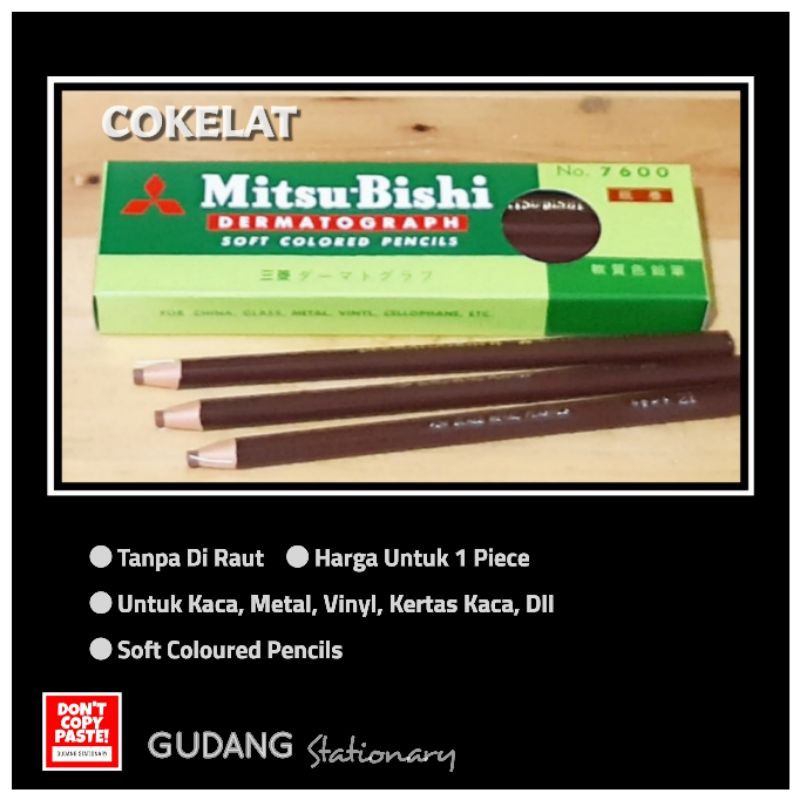 

Pensil Kaca Dermatograph 7600 MITSU-BISHI Cokelat [1 Pcs]
