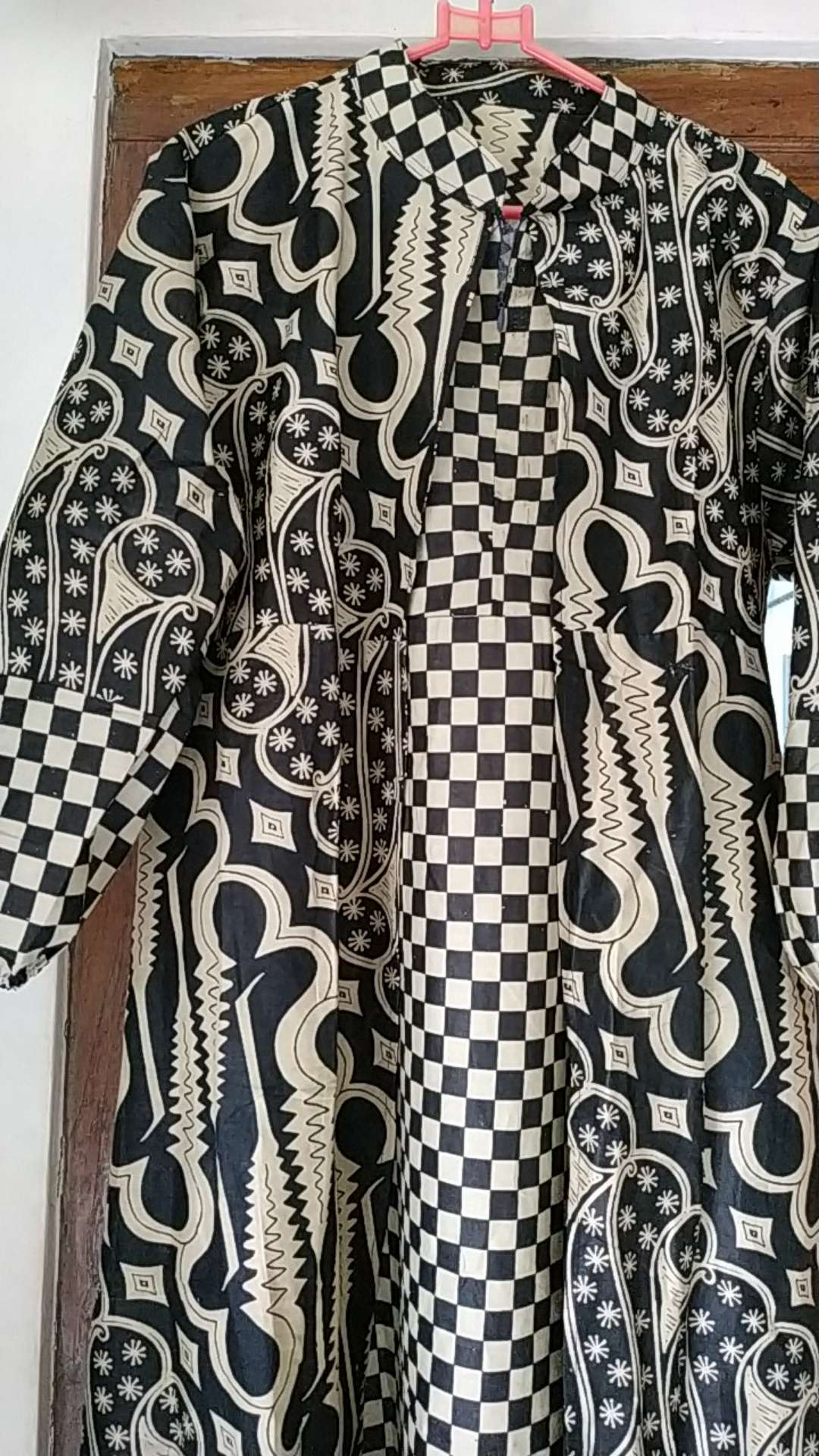 Gamis Batik Kombinasi Baju Muslimah Wanita All Size Bahan Katun Halus