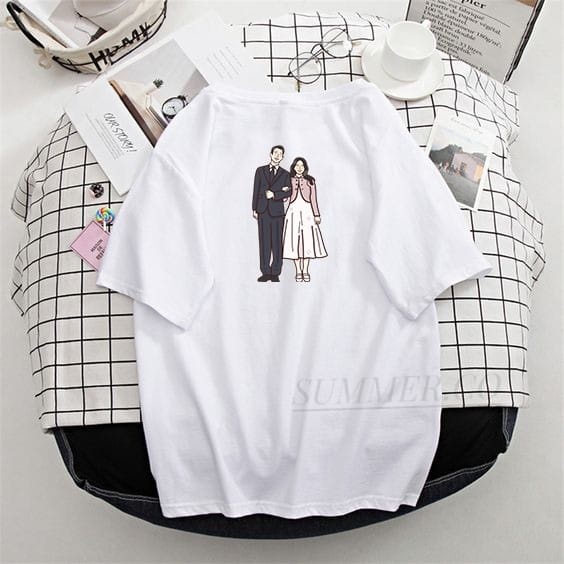 SUMMER CO-BAJU KAOS SNOWDROP DRAMA KOREA AESTHETIC DAN CASUAL T-SHIRT KOREAN STYLE BAHAN KATUN-UKURA