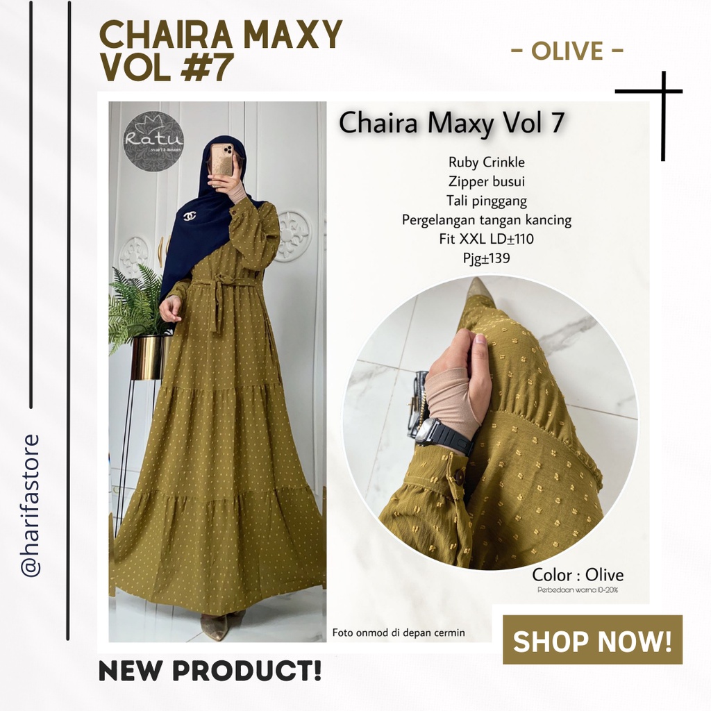 CHAIRA MAXY VOL 7 ORIGINAL BY RATU MULABESS | GAMIS MUSLIMAH | GAMIS WANITA BEST SELLER