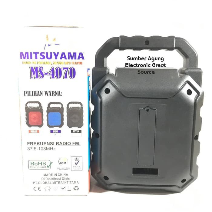 MS4070 Mitsuyama Pemutar Musik Hi-Fi FM Radio Bluetooth USB SD Portabl