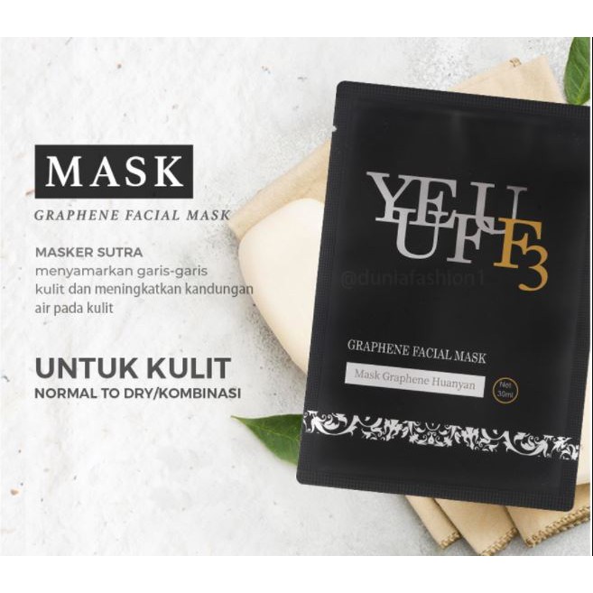 ☘️Yuri Kosmetik☘️ ORIGINAL YUEFU F3 Graphene Facial Mask masker wajah Premium 1 pc