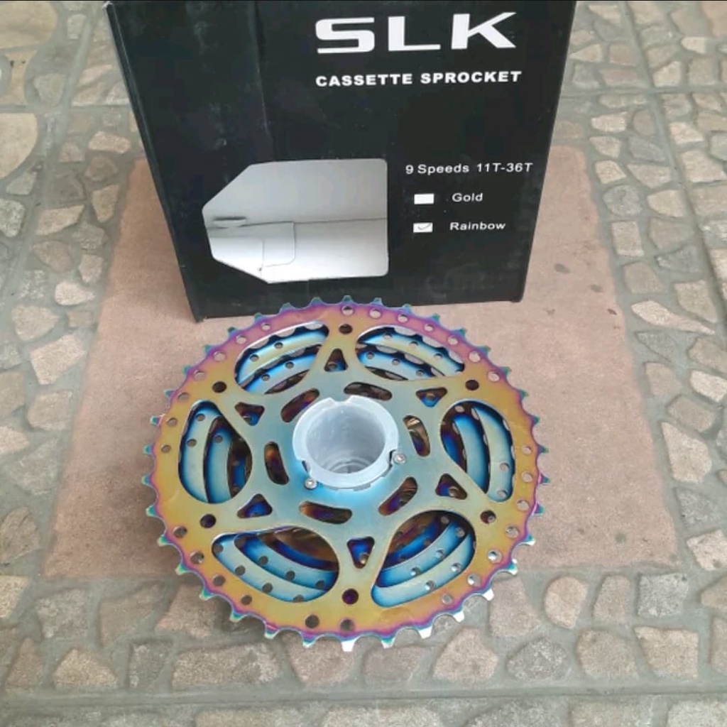 TERMURAH!!! Sprocket Sepeda 9 Speed 11-36 T Cassete / SLK Rainbow / Realpict