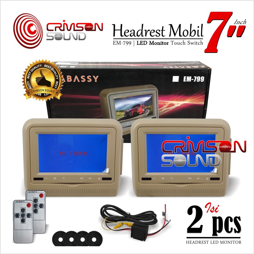 HEADREST TV LCD MONITOR 7 Inch Embassy EM-799