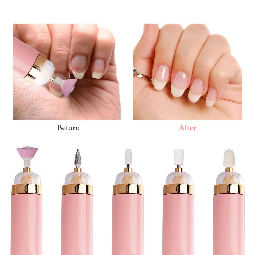 Mesin Manicure Elektrik Alat Pengikir Kuku USB 5IN1 Mesin Bor Kuku Set Dengan Lampu LED Perawatan Nail Polish F711