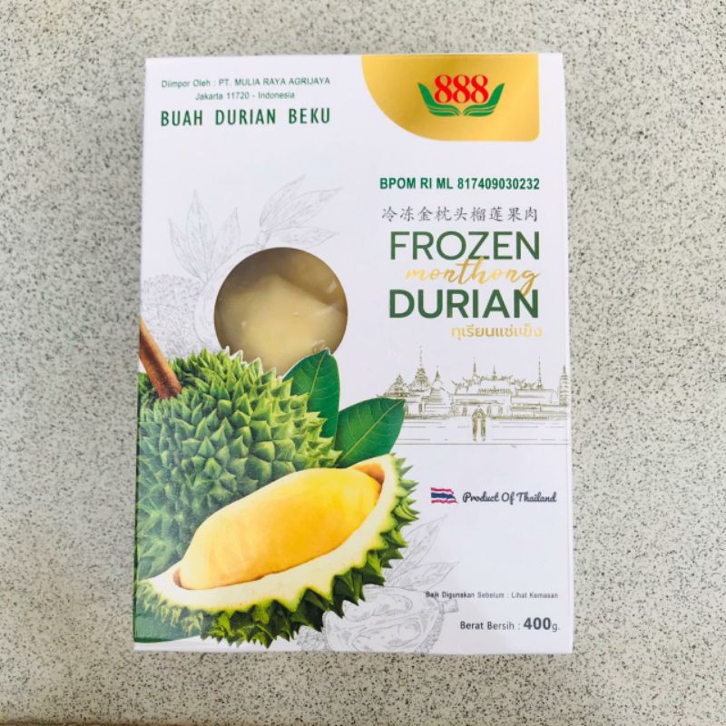 

Buah Frozen Durian Monthong Thailand 400 gr Pack