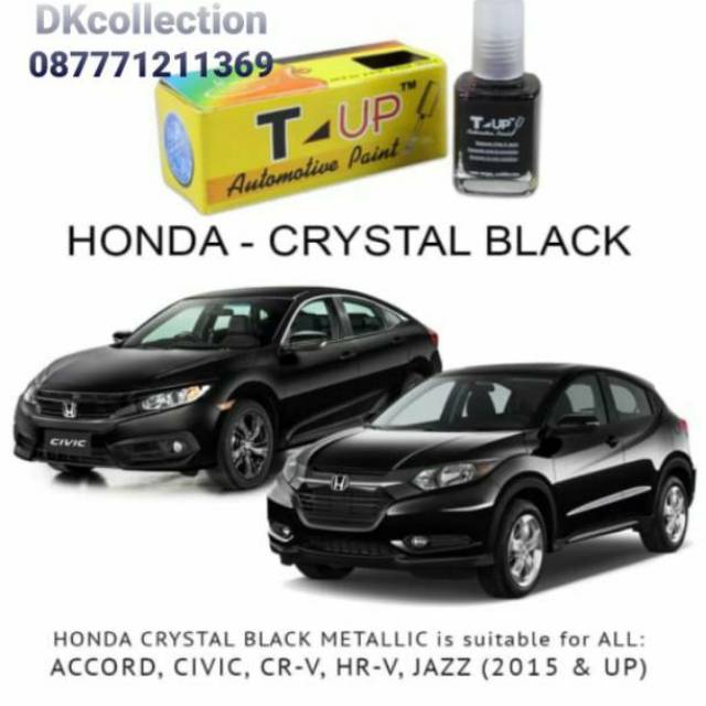 T-up cat oles honda chrystal black metalic Contoh cat mobil hitam honda cat oles honda black metalik