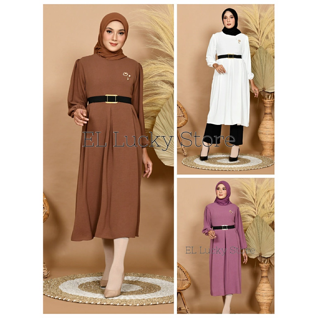 Dewi Dress | Dress Crinkle | Dess belt crinkle