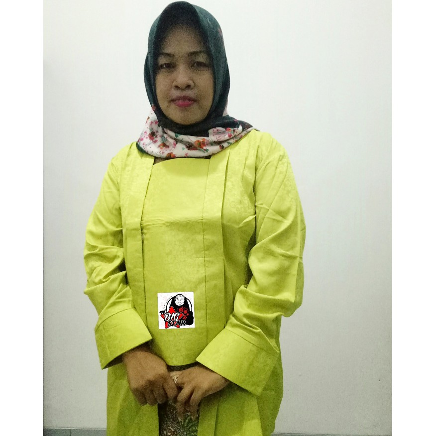 KEBAYA KUTUBARU KEBAYA EMBOSS KEBAYA WISUDA KEBAYA JUMBO BIGSIZE - Biru Muda