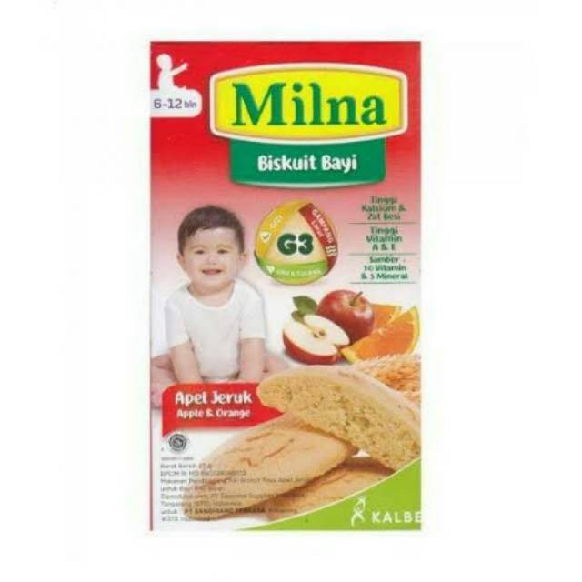 MILNA - BISKUIT BAYI APEL JERUK 65 GRAM / BISKUIT 6 - 12 BULAN