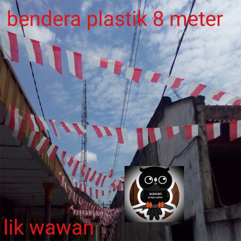 bendera plastik merah putih 8 meter ( TANPA TALI) bendera merah putih, dekorasi bendera