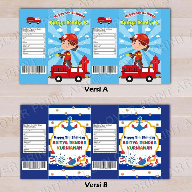 

(min order 5pcs) Label Susu Kotak 115ml pemadam kebakaran, anchor, astronot, bear, masha, mario, stella lou