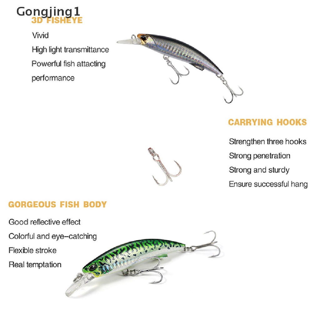 Gongjing1 90mm 40g Umpan Pancing Ikan Kecil Dengan Kait