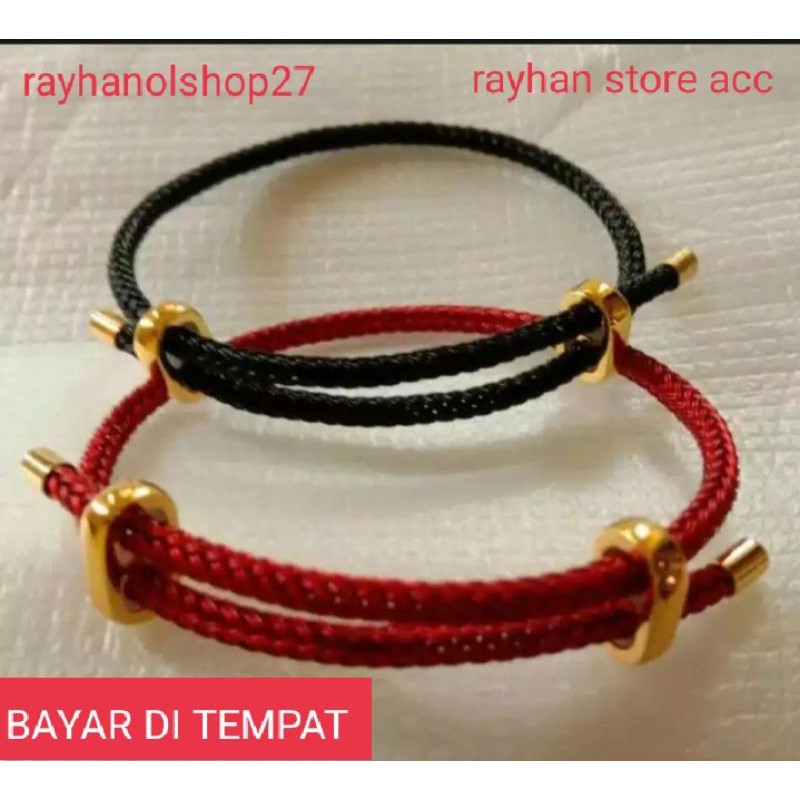 GELANG Tali Korea wanita motif Huruf inisial lapis emas