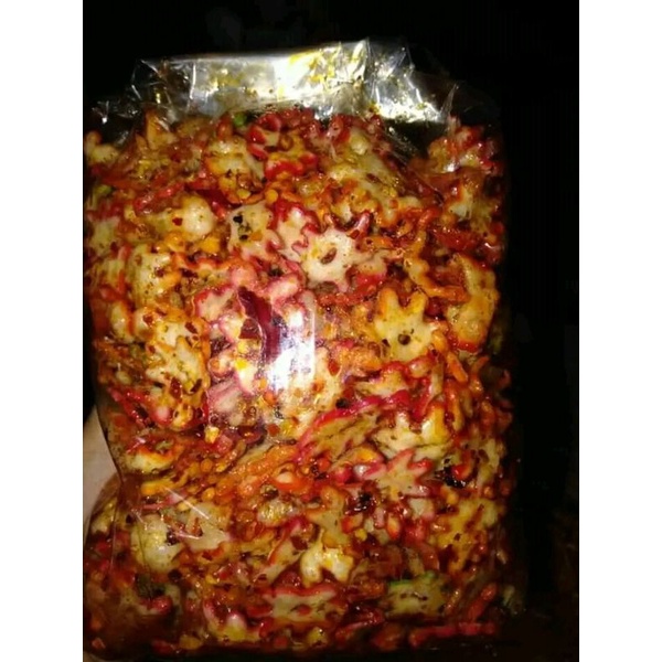 

seblak krupuk bintang Bantat extra pedas aroma daun jeruk