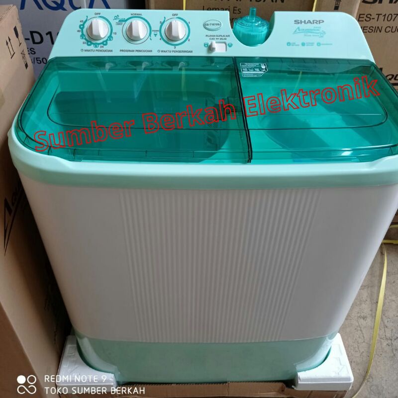 Mesin cuci SHARP ES - T 1070 SJ 10KG 9kg basah 2 tabung hijab series 255 watt romo bandung