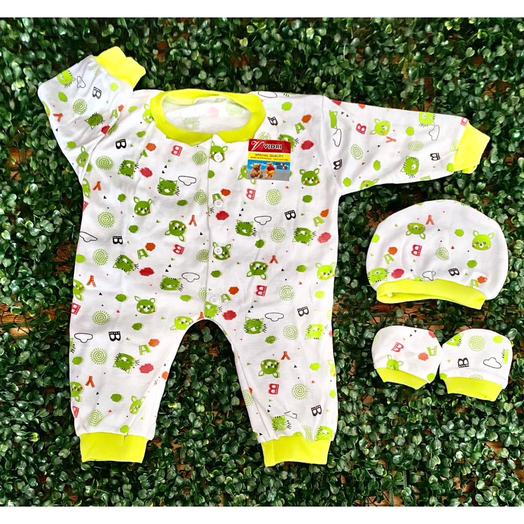 baju bayi jumper lucu + kupluk sarung kaki 3-18bulan (RG096)