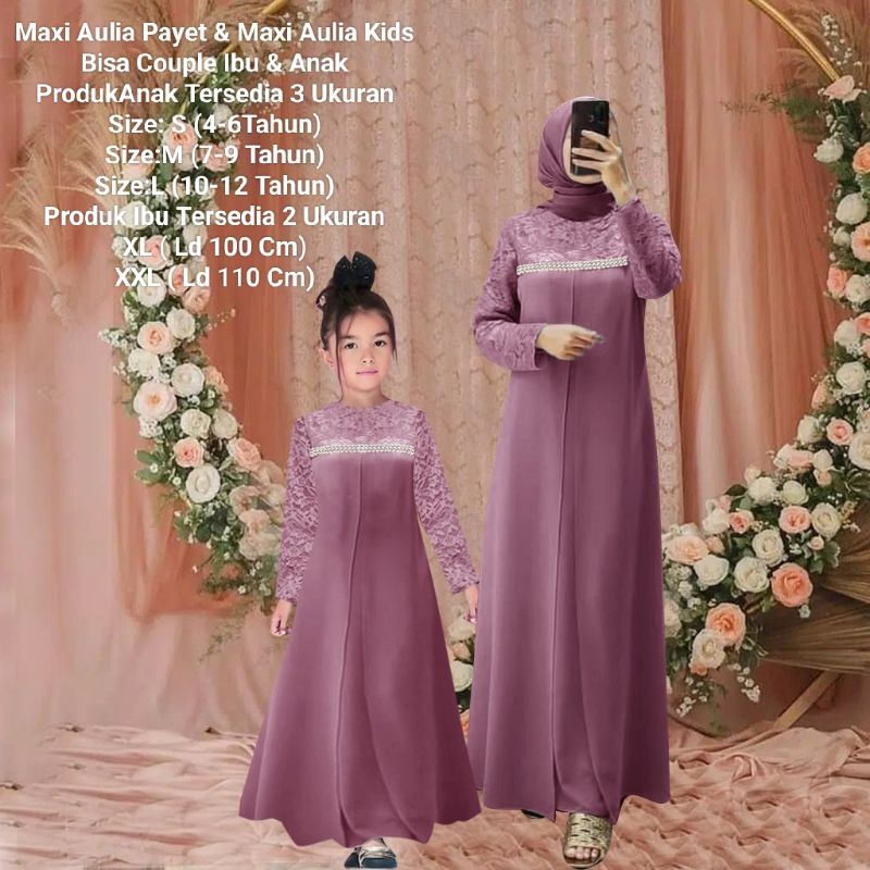 Gamis Terbaru Couple Kondangan Pasangan Ibu Dan Anak Maxi Couple Aulia Matt Moscrepe Good qualty premium