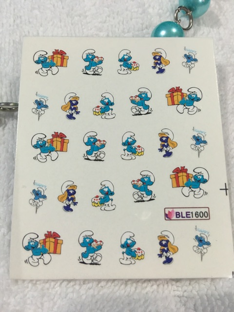 Smurfs Water Decal Transter Nail Art Sticker/stiker kutek