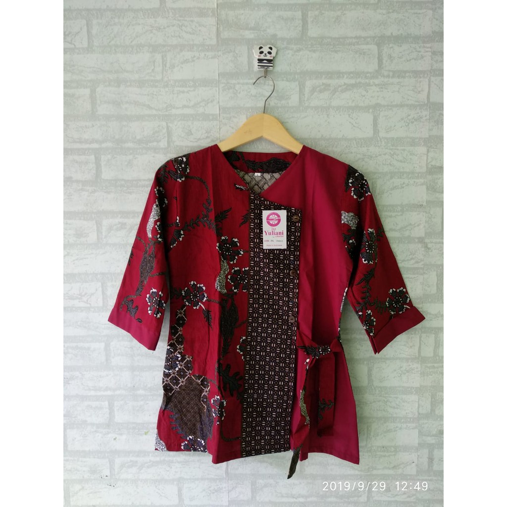 BLOUSE SERAGAM BATIK LENGAN 3/4 SIZE M L XL XXL 4L 5L