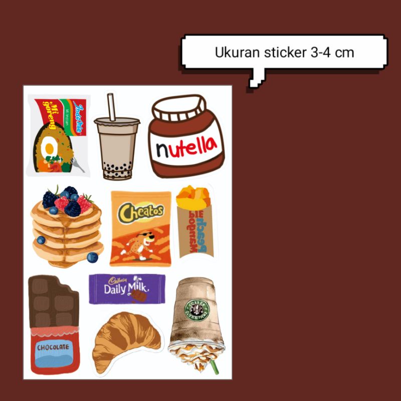 

[1 PACK] [FOOD EDITION] STICKER TUMBLR UNTUK LAPTOP/BINDER/NOTEBOOK/CASE HP