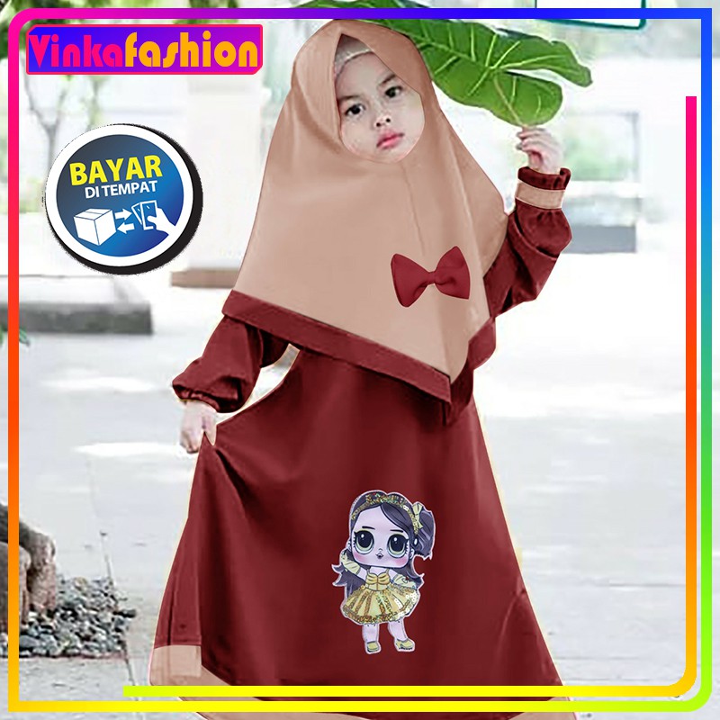  Baju  Gamis Anak  Cewek Pakaian Muslimah Perempuan  Motif LOL 