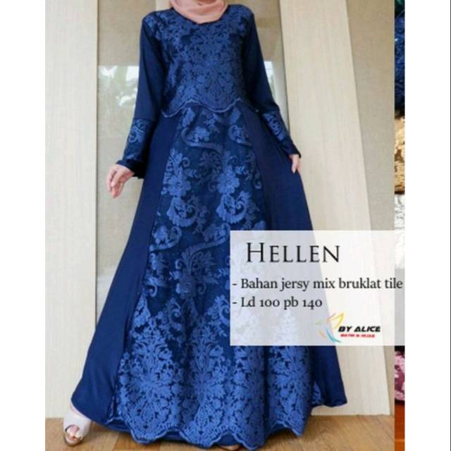 HELLEN Broklat Gamis Wisuda Pesta Kondangan