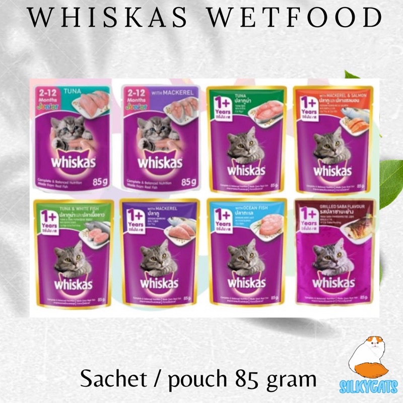 whiskas wetfood sachet / pouch 80 gr. makanan basah kucing wet food whiskas 80 gram