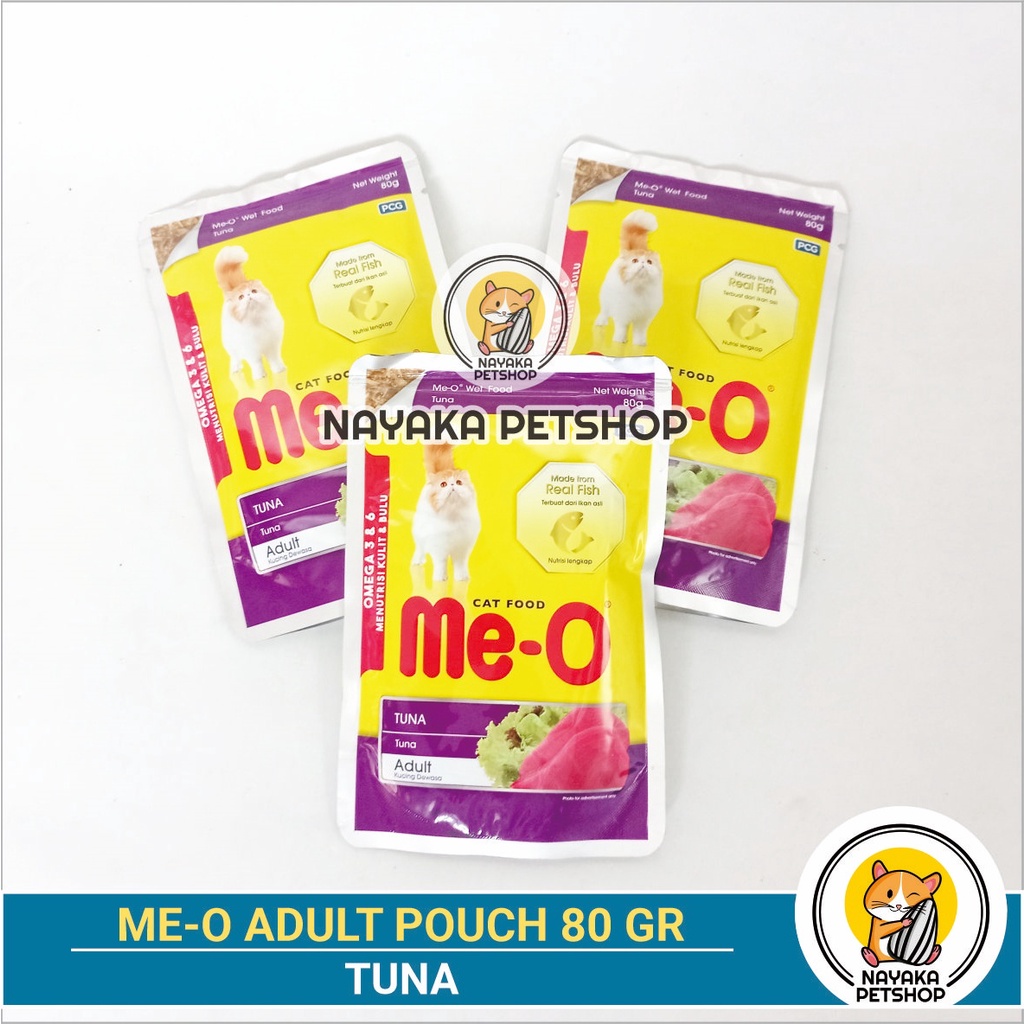 Meo Pouch 80 gr Tuna Wet Food Makanan Basah Kucing Dewasa Adult Cat Pakan