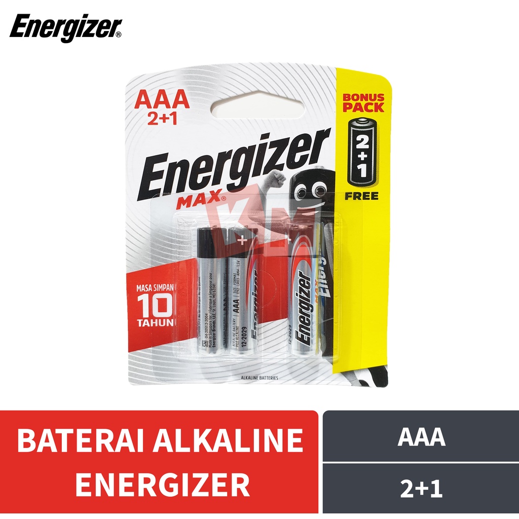 Baterai Energizer MAX AAA A3 2+1 Pack Isi 3 LR03 1.5V Battery Alkaline