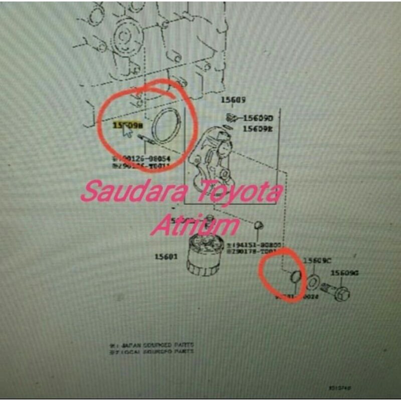 seal oring oli filter innova hilux bensin original