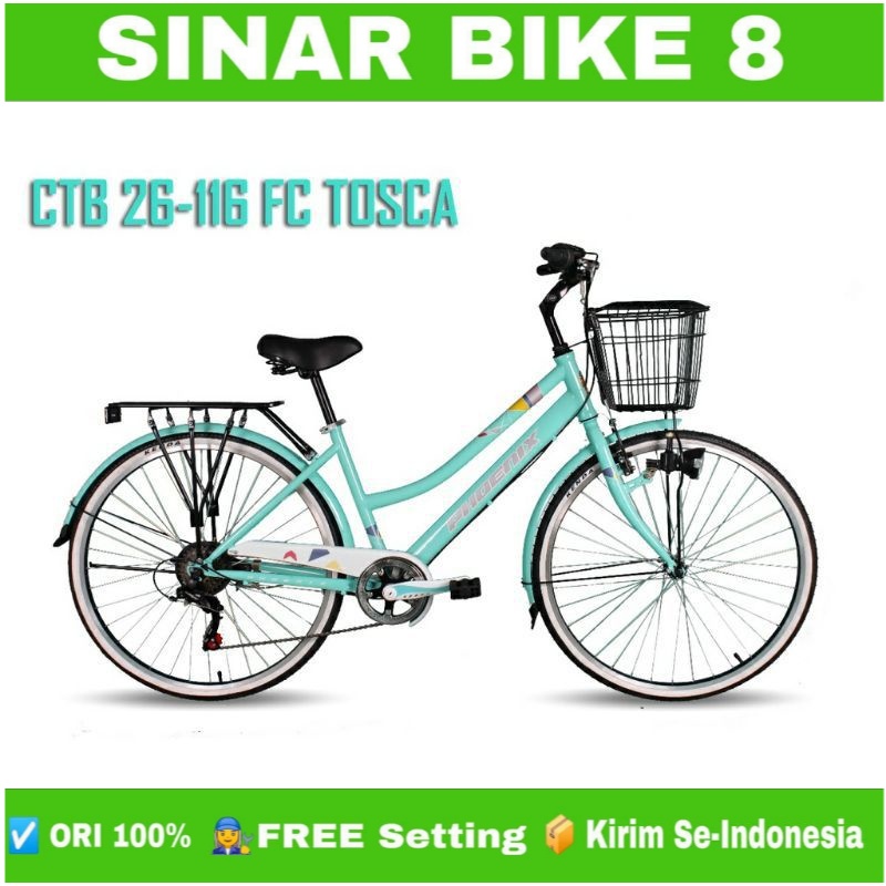 Sepeda Keranjang Dewasa Perempuan CTB PHONIEX FC 116 Ukuran 26 Inch 7 Speed