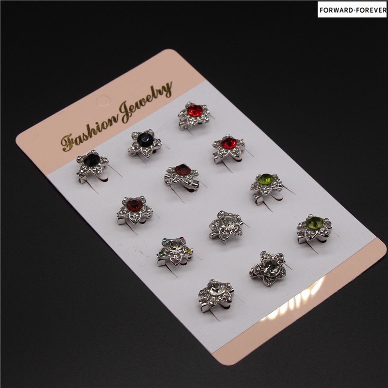 Trendy safety pin pentagonal drill small needle baby brooch M70020