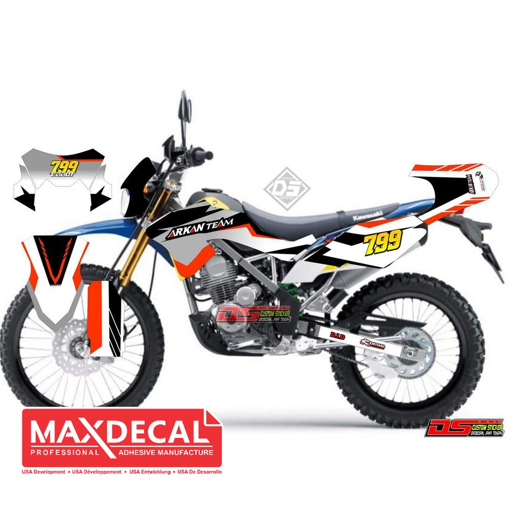 New Decal KLX BF Oren Silver