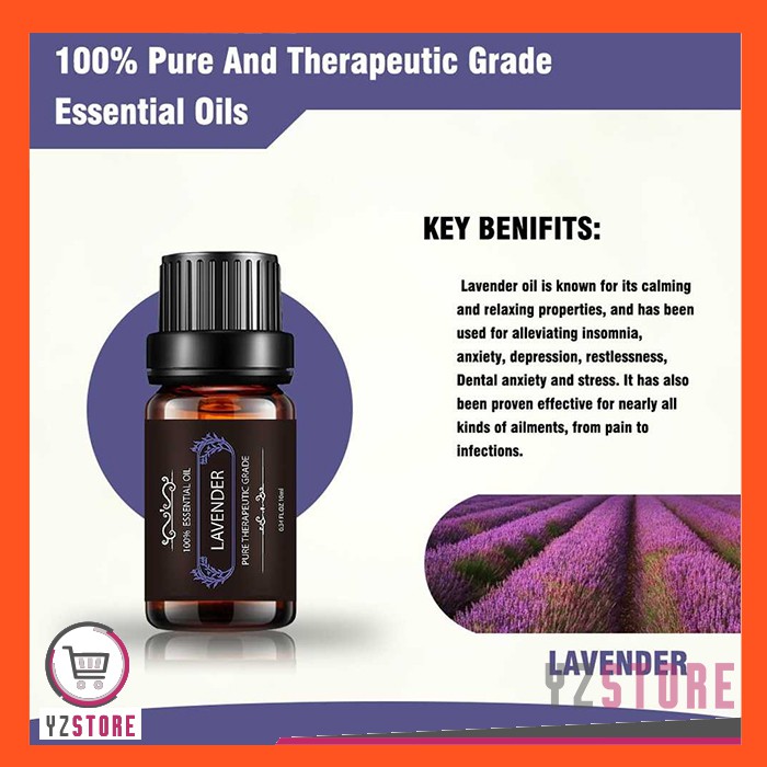 Essential Oil Aroma Terapi Aromatherapy Pengharum Ruangan Pure Diffuser 10ml 6PCS YZ76