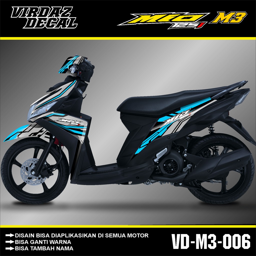 Jual Decal Sticker Yamaha Mio M3 Motif MINIMALIS Hijau Merah Kuning Putih Full Body Dekal Stiker VD 006 Indonesia Shopee Indonesia