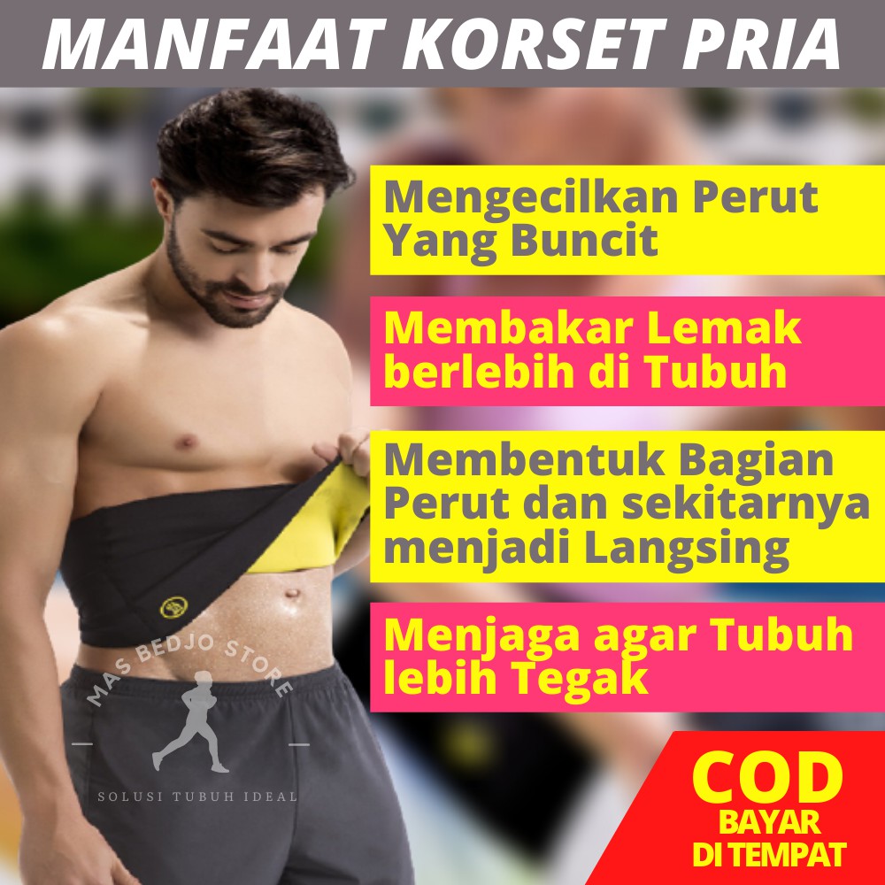 Korset Pelangsing Perut Buncit Neotex Hot Shapers Pengecil Perut Olahraga Stagen Pria Wanita ZZ05